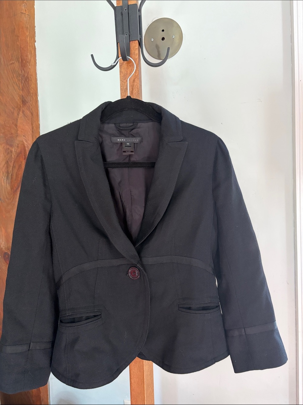 Marc Jacobs Black Single-Button Fitted Blazer